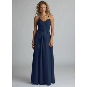 Azazie Navy Blue Maxi Dress